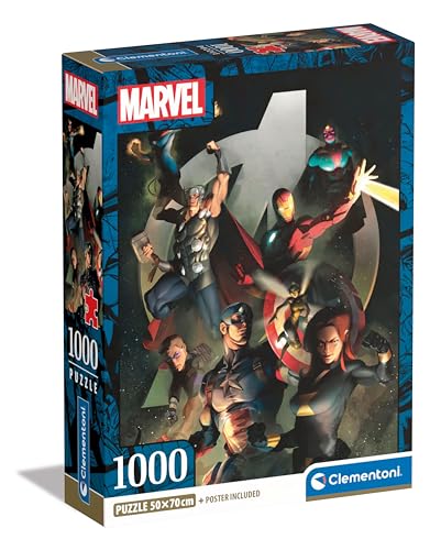 Puzzle Clementoni Marvel Les Avengers Compact 1000 peças