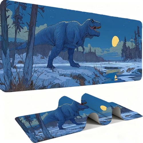 Tapis de souris XXL pour transformer votre bureau avec le motif Dinosaure De Paysage