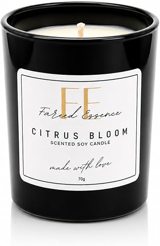 Citrus Bloom Scented Soy Candle 70g, Hand-Poured Aromatherapy