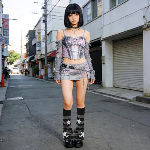 Image of Junely Leg Warmers for Women Kawaii Leg Warmer Cute Legwarmers Japanese Socks Emo Lolita Gyaru Harajuku Accessories