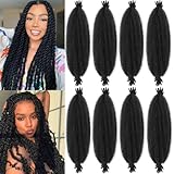 Springy Afro Twist Hair 24inch Marley Twist Braiding Hair 8 Packs Pre Separated Wrapping Hair for Soft Locs Kinky Twist Crochet Hair for Women (1B, 24Inch (Pack of 8))