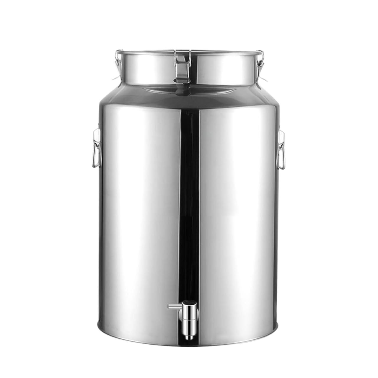 Milk Bucket Milk Can 201 Stainless Steel Oil Barrel Milk Bucket Wine Pail Bucket With Tap Seal Barrels Transport Liquid Container Storage (Silver 42L)