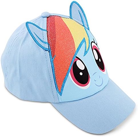 Miniatura 4 de Hasbro Little Girls My Little Pony - Gorra de béisbol de algodón, diseño de arco iris, orejas dimensionales, edad de 2 a 7 años, Azul