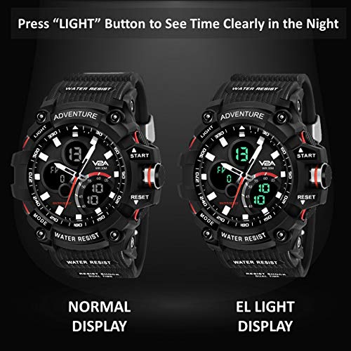 V2A Analog Digital 3ATM Waterproof Sports Watch for Men and Boys with