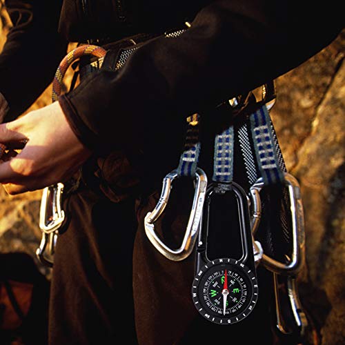 CLISPEED Bússola de Acampamento Mosquetão Multifuncional Bússola Com Clipe de Travamento Automático