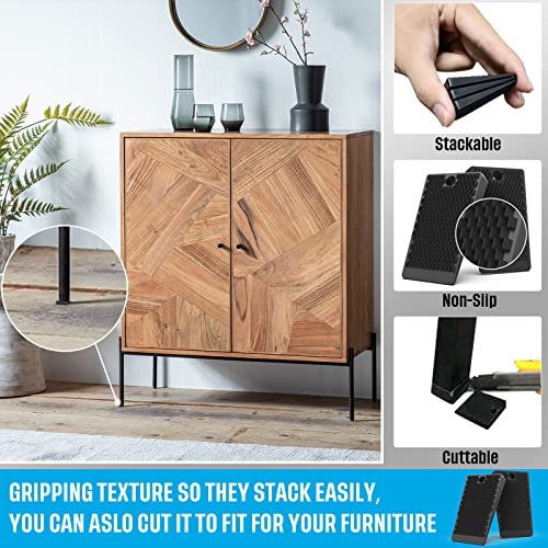 Image of YARKOR Furniture Levelers, 80 Piece Jar, Plastic Shims for Leveling, Black Rubber Wedge for Table Toilet Refrigerator Piano, Small Shims for Home Improvement and Work (80pcs- Black)