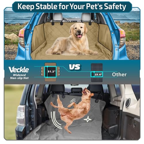 Veckle Cargo Liner, SUV Cargo Cover for Dogs with Side Flaps Hammock Water Resistant Nonslip Dog Seat Cover Cargo Area Protector Scratchproof for SUVs Sedans Vans Veckle Cargo Liner, SUV Cargo Cover for Dogs with Side Flaps Hammock Water Resistant Nonslip Dog Seat Cover Cargo Area Protector Scratchproof for SUVs Sedans Vans