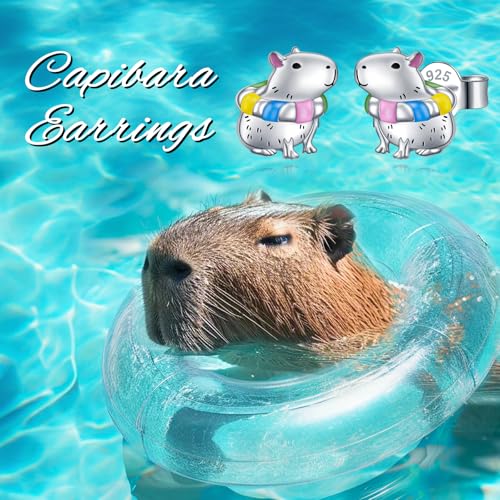 Animal Earrings 925 Sterling Silver Capybaral Cow Bunny Stud Earring for Women Capybara Jewelry Animal Earrings Jewelry4