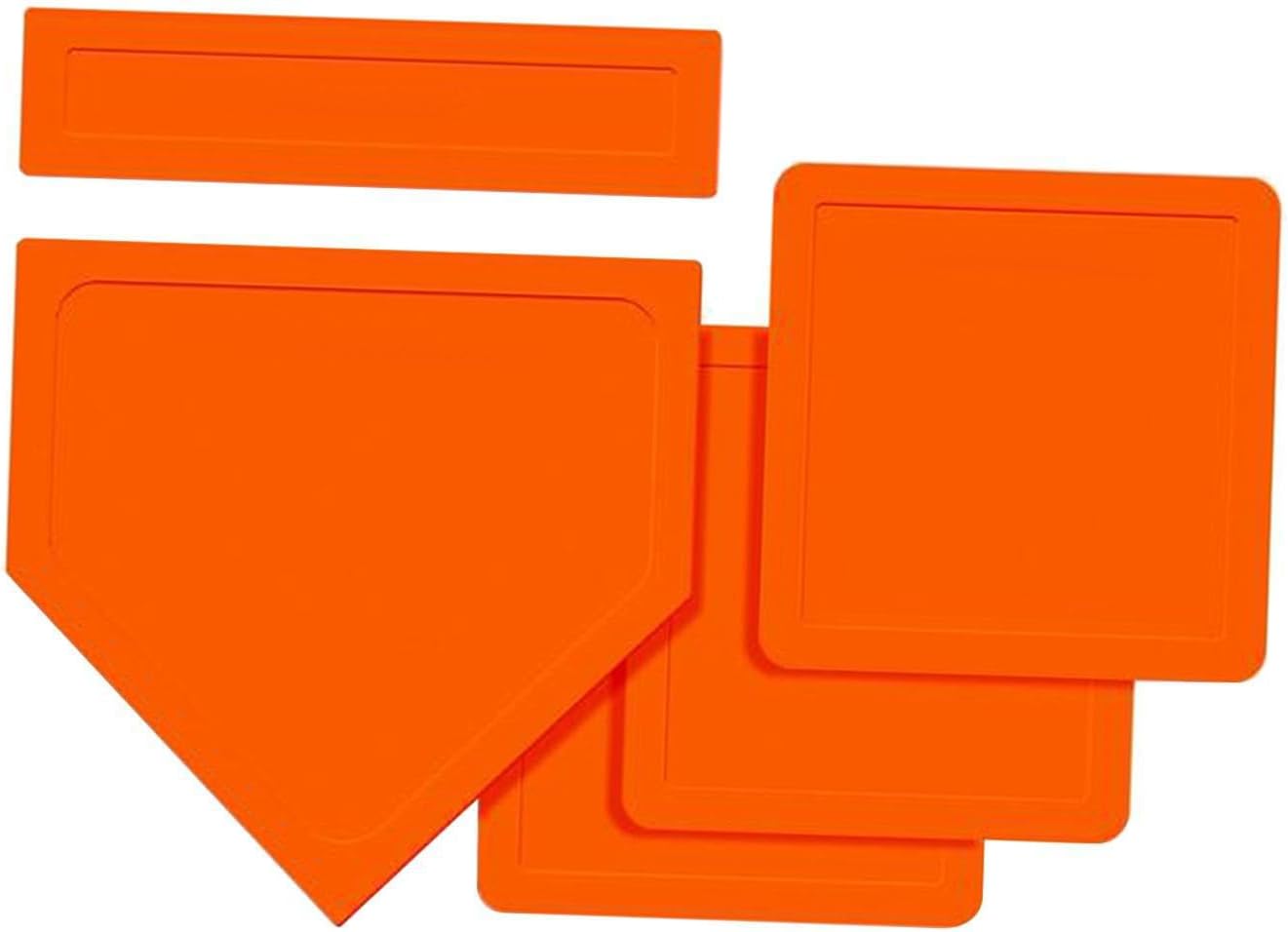 Game On With Softball Bases Set Throw Down At Preferred Distances For Maximum Fun And 1 Pitching Rubber Baseball Throw Down Base Home Plate Backyard Game , Orange