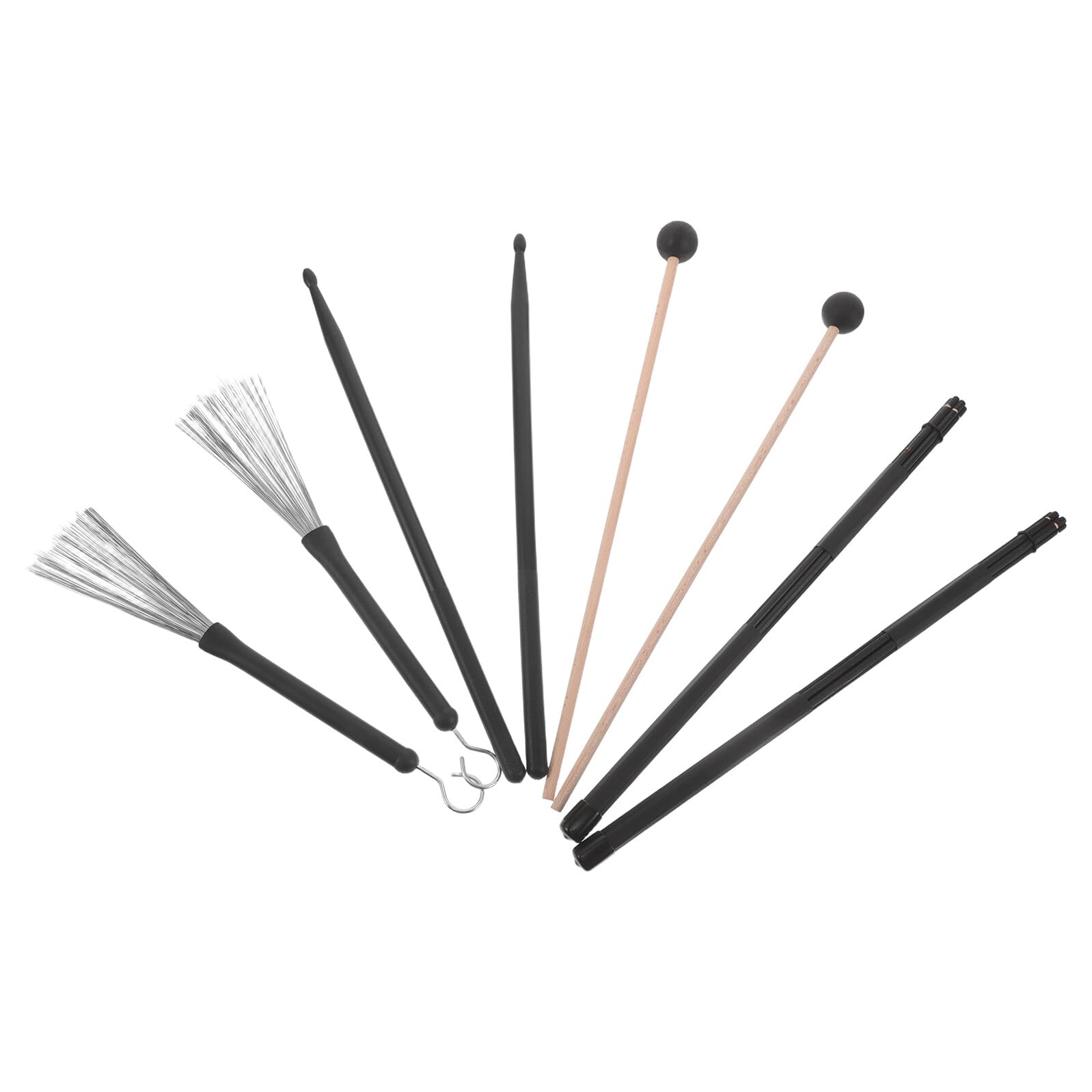 Holz-drumsticks mit Nylon-bürsten Schlagzeugstöcke in Aufbewahrungstasche Besen für Percussion Schlägel aus Holz und Drahtbürsten Zubehör für Musikinstrumente