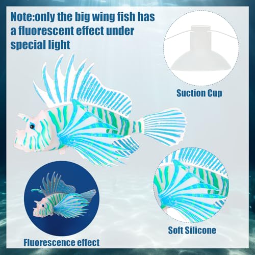 Image of Weewooday 7 Pcs Artificial Fish Glowing Effect,Simple Colors