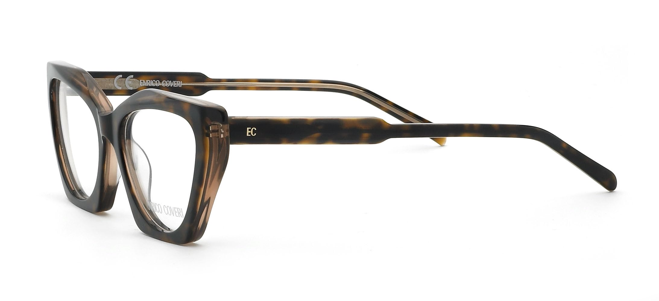 Enrico Coveri Okulary korekcyjne ECV136 damskie oprawki, Hawana