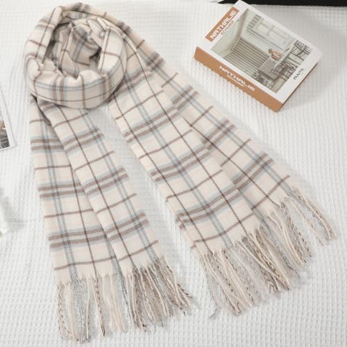 Tavaleu Winter Scarf for Women Cashmere Feel Oversized Plaid Scarfs - image 8