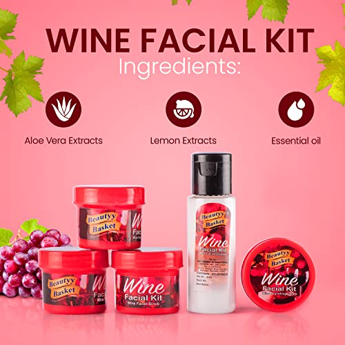 Beauty Basket Wine Facial Kit For Women Wine Facial Cleanser Wne