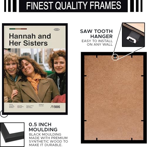 Image of BLINKART Hannah& Hersister Movie Poster Frame 12x18 Inch | Premium 300 GSM Paper Wall Print | Mid Century Vintage Film Artwork for Home, Bedroom, Living Room, Office | Framed Photo Decor