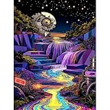 Peinture diamant 5D adulte brillante & design plein strass Cette peinture diamant adulte 5D adopte un design « full drill » avec des strass ronds brillants couvrant toute la surface du tableau diamant. Les couleurs intenses du paysage nocturne, la cascade lumineuse et les détails raffinés créent un tableau diamant adulte étincelant, durable et très décoratif. Idéal pour diamond painting adulte / création adulte / loisirs créatifs.