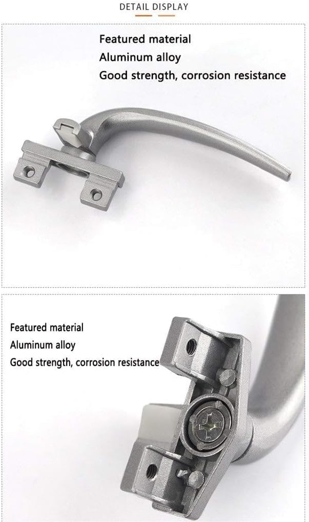 window handle， window locks, Aluminum Sliding Window Outer Casement Lock Rotate Traditional Handle(Bianco)