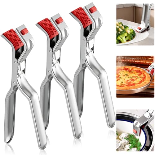 3PCS Hot Plate Grippers,anti scald bowl Stainless Steel holder clip,non-slip hot plate gripper tongs,multi-function anti-scald bowl clip,For Microwave, Toaster, Air Fryer, Ove
