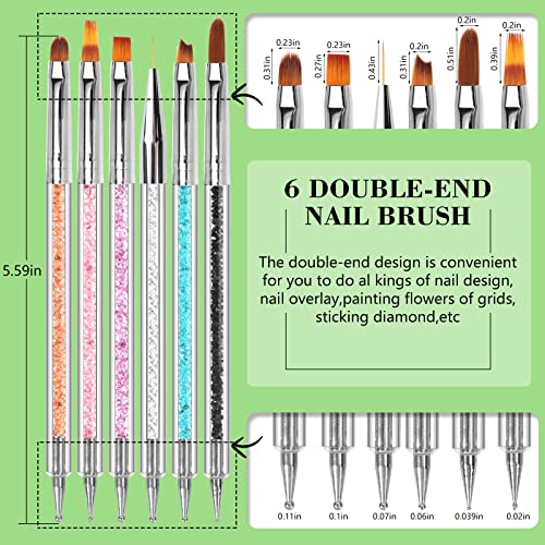 Nail Art Brushes, 6 Acrylic Nail Brushes Dappen Dish Set - Dappen Dish for Acrylic Nails, Monomer Dish Nail Glass Cup Nail Art Manicure Tools (10 Piece Set)