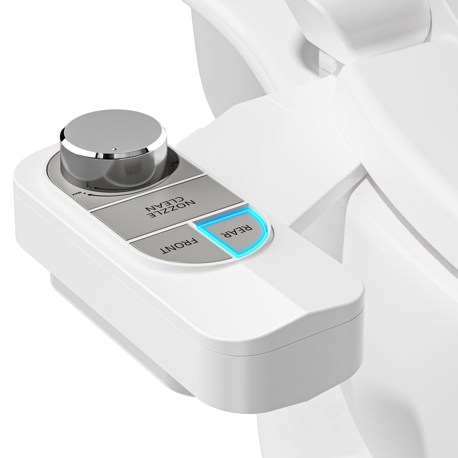 SAMODRA Non-Electric Bidet Attachment for Toilet – Self-Cleaning Dual Nozzle (Frontal &amp; Rear Wash), Adjustable Water Pressure, Fits Most Toilets, Easy Installation (Pebble Gray)