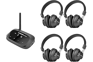 Avantree Quartet Wireless Listening Center 5.8GHz for Multiple Group Listening: 1 Transmitter, 4 Headphones