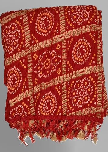 Image of TRENDMALLS Women's Bandhej Chinon Silk Dupatta