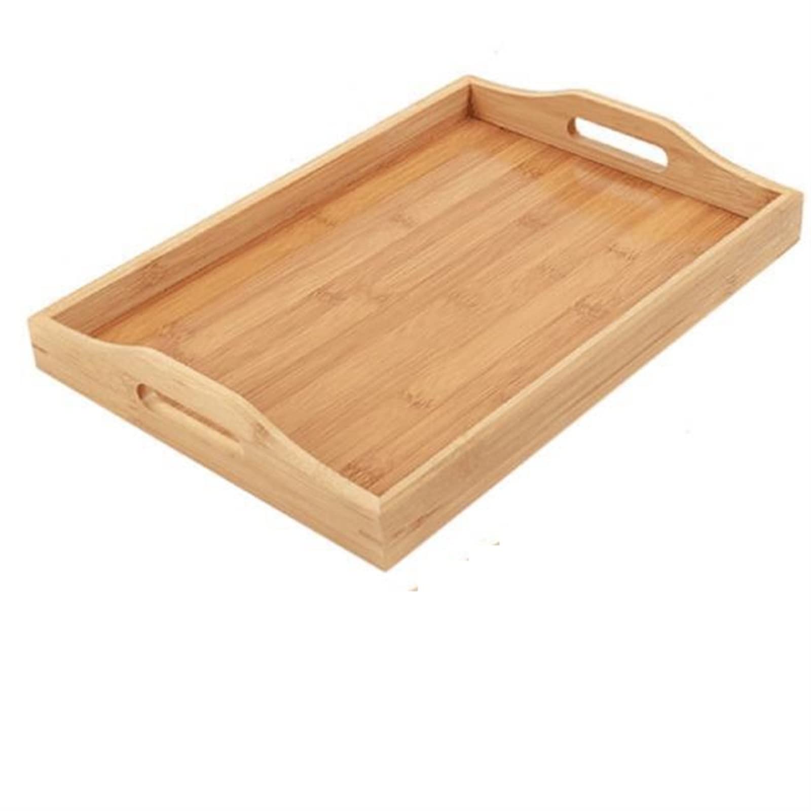 JINGYAN Breakfast Trays Serving Tray Bamboo - Wooden With Handles Great For Dinner Trays, Tea, Bar, Breakfast