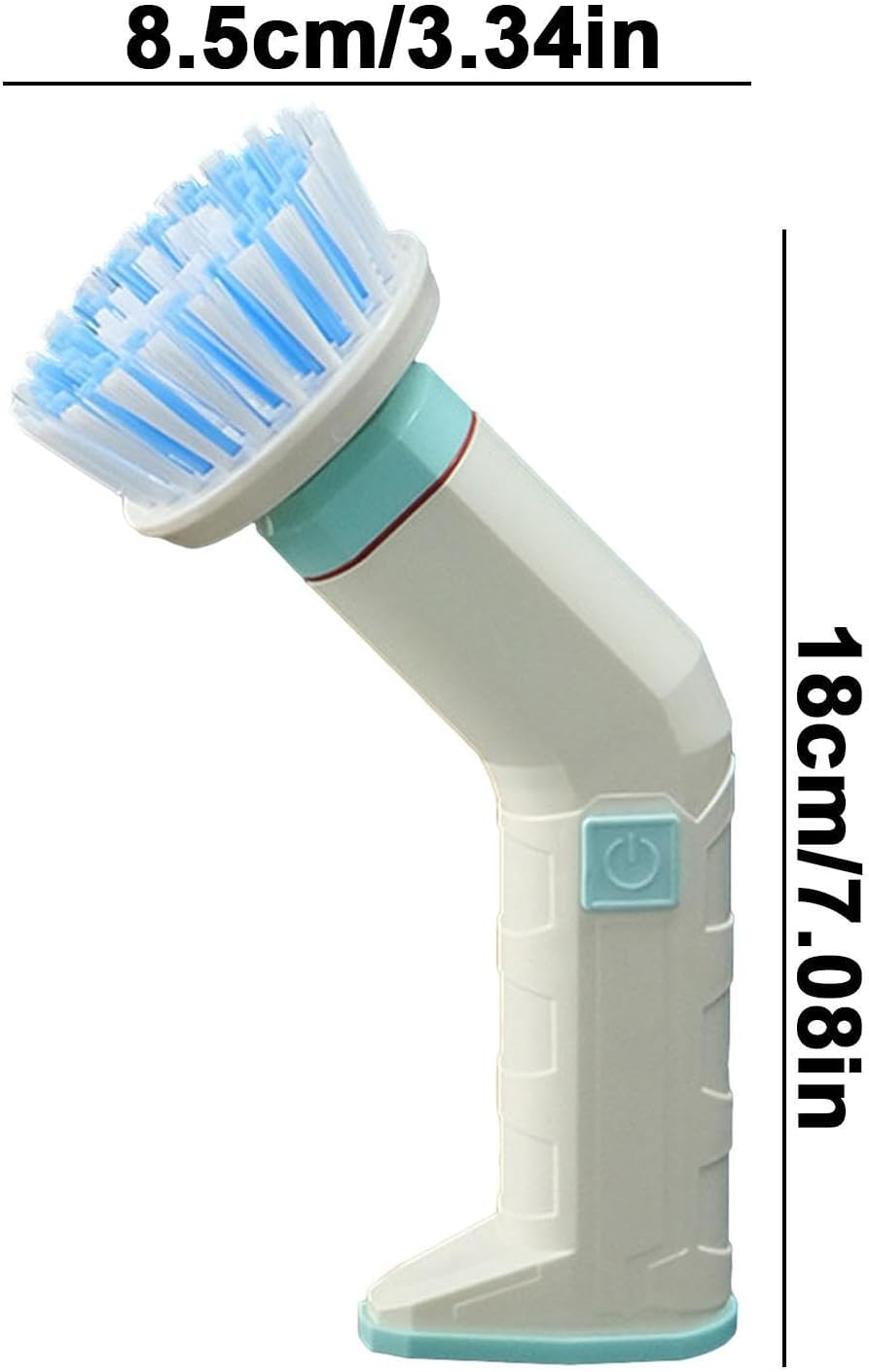 Electric Scrubber, Power Cleaning Brush with 4 Replaceable Heads, Lightweight 2 Speeds Power Cleaning Brush for Bathroom Kitchen Grill Tile Glass Floor, Household HandHeld Re