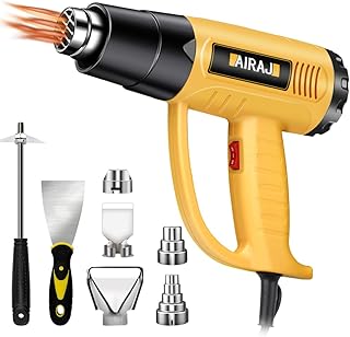 2000W Heat Gun, Universal Heat Gun for Resin (122℉~1202℉) with 5 Nozzles and 2 Cleaning Tools, Best Heat Gun for Crafts wi...