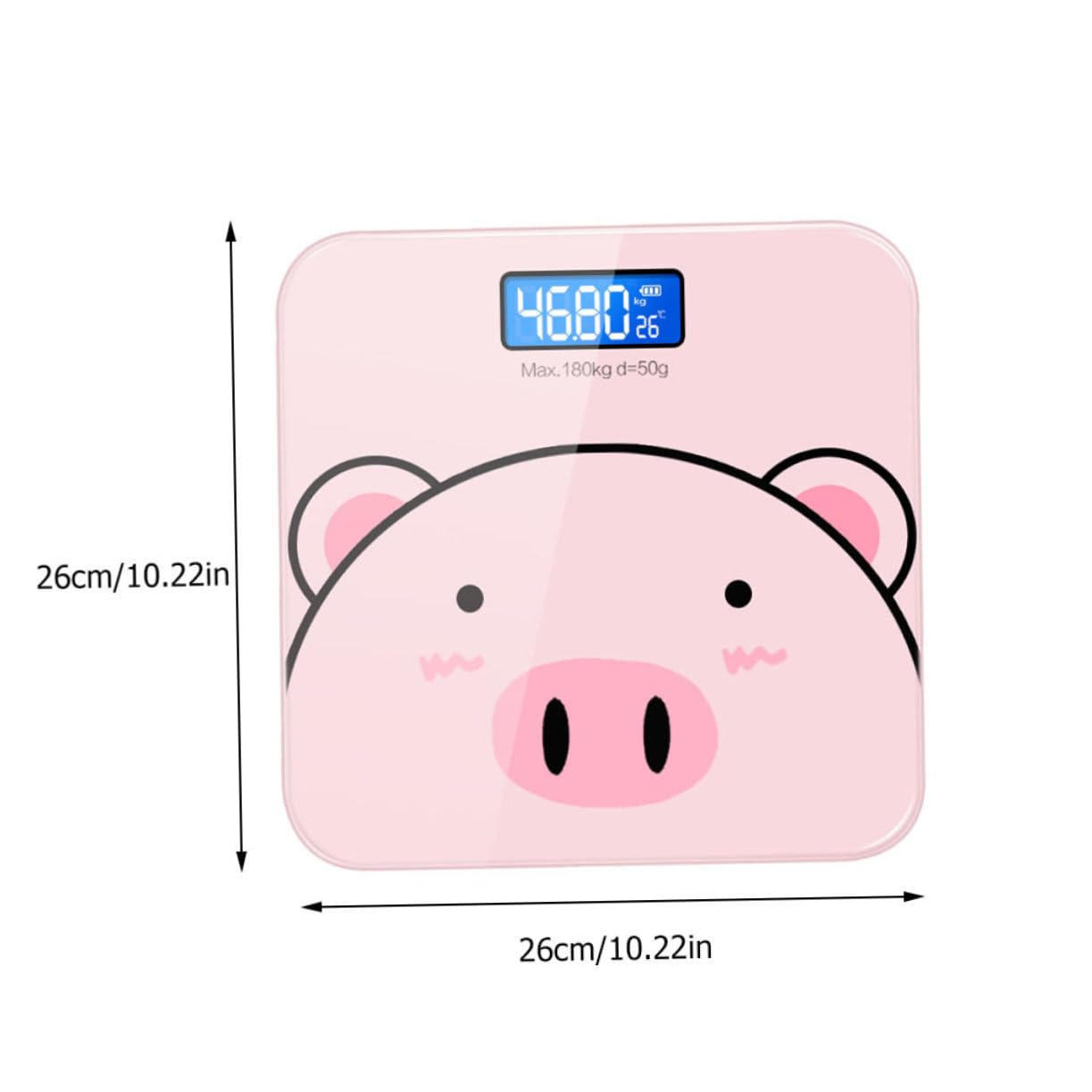 Hohopeti Báscula y Digital de Peso Corporal Vidrio Templado Diseño de Dibujos Animados Precisión de 2 Decimales para Uso Doméstico y Obsequio Práctico