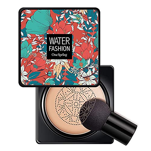 Air Cushion Foundation - Base de maquillaje con forma de seta, coj铆n de aire, CC Cream, base l铆quida, crema BB, crema l铆quida para todo el d铆a, hidratante, natural, corrector