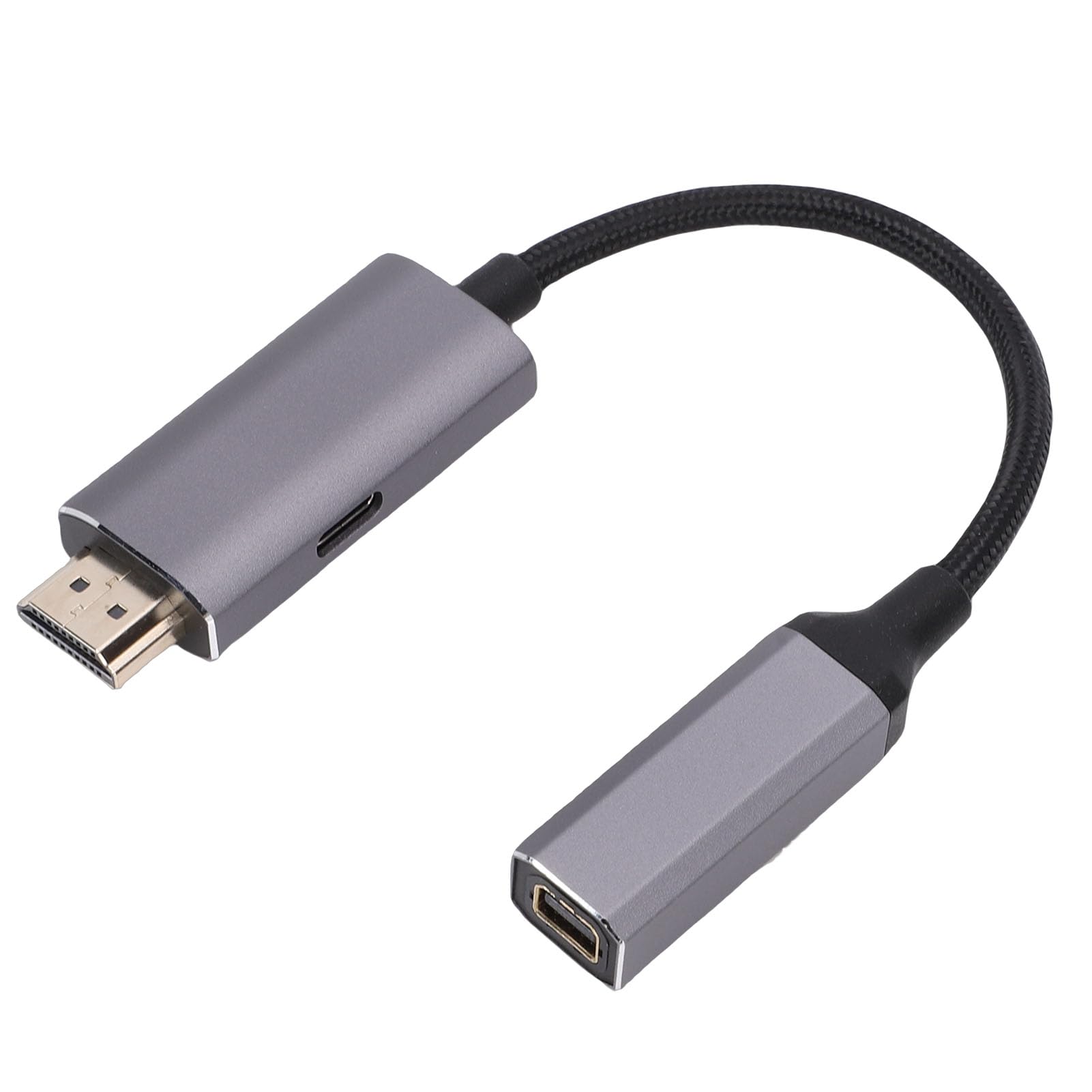 Goshyda Câble HDMI vers Mini DisplayPort, Cordon HDMI Unidirectionnel 1080P 60 Hz Mâle vers Mini DisplayPort Femelle, avec Câble USB, Plug and Play