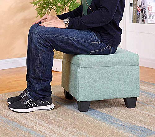 Nmdcdh Linen Cotton Can Be Stored Footstool,Padded Cushion,Square Storage Change Shoe Bench,Living Room Home Decoration Furniture (Color:1) #TOP5