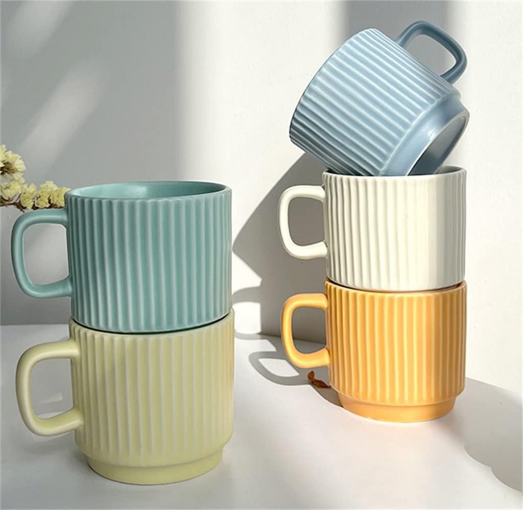 Macaron Candy Color Ceramic Mug Ins Simple Coffee Cup Gift Water Breakfast(Black)