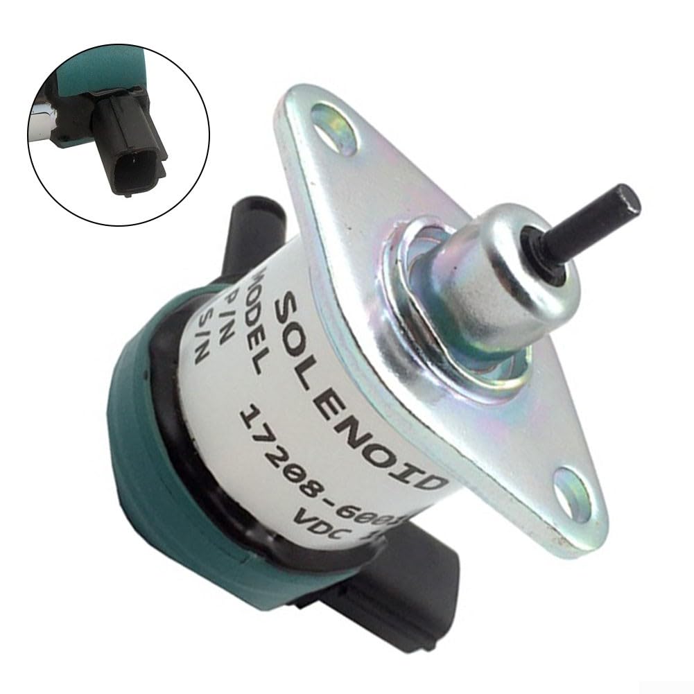 Électrovanne d'arrêt de carburant 12 V pour moteurs Kubota D905 D1005 D1105 de remplacement compatible avec 17208 60015 60010 60012 60016 60017