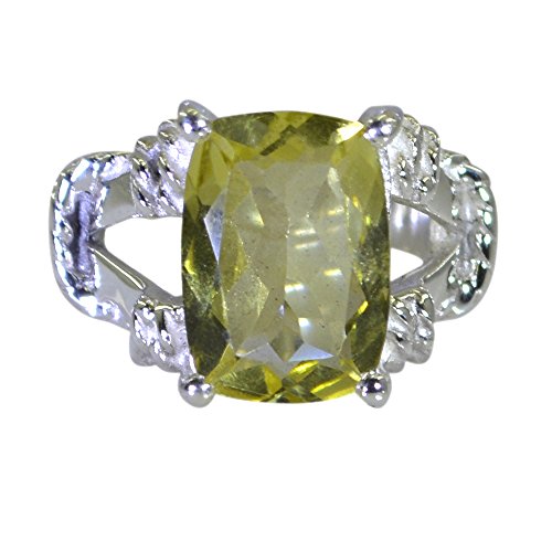Alliance en argent sterling et quartz citron princesse d'exception