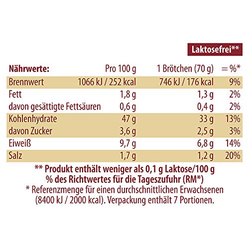 Roggen-Brötchen Unsere Goldstücke Conditorei Coppenrath & Wiese Aufbackbrötchen, 7 Stück, 490 Gramm, tiefgefroren