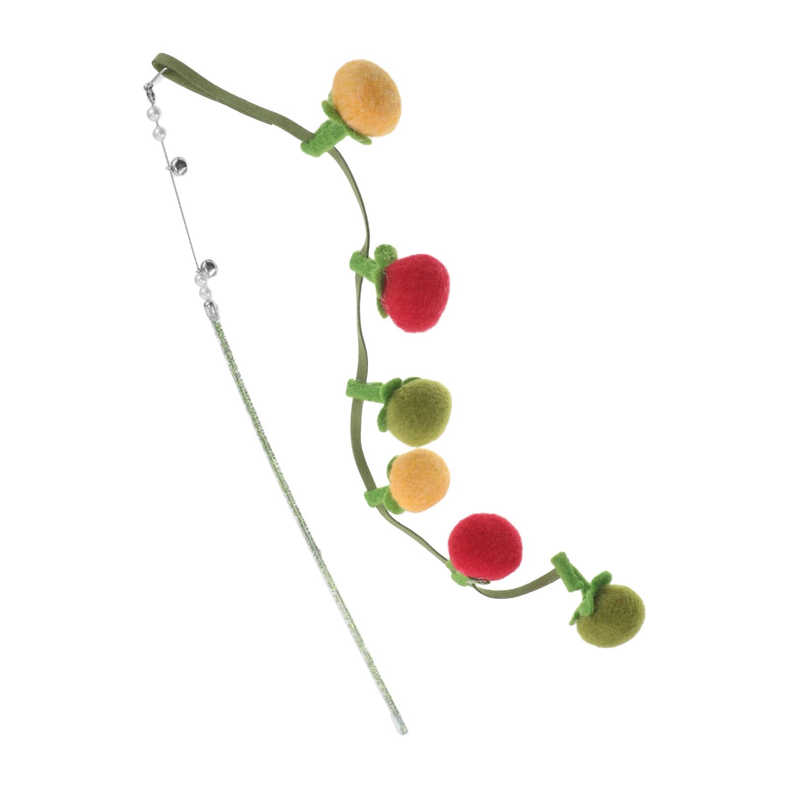 Baguette à Chat Interactive 88 CM avec Clochette et Herbe à Chat Kaki Bâtonnet Polyvalent pour Chatons D’Intérieur et Extérieur pour Stimulation et Exercice