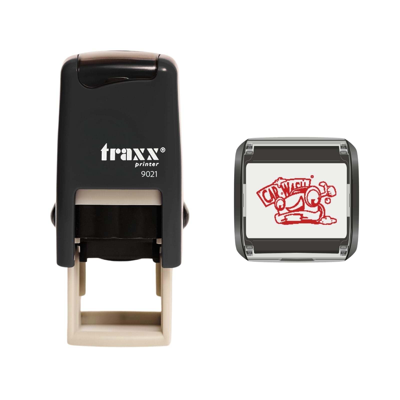 Traxx 9021 Loyalty Card Self Inking Rubber Stamp Carwash *A Red Car Wash Design* — image 1