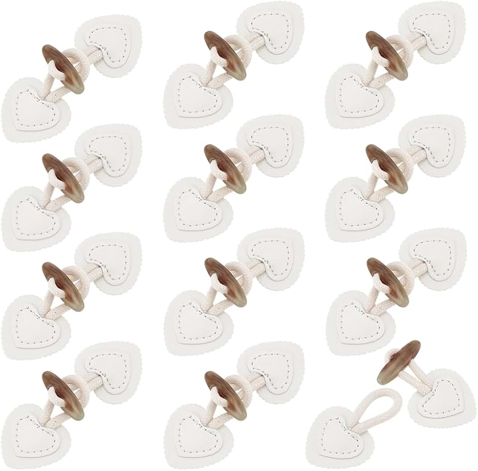 PH PandaHall 12pcs Leather Horn Toggle Buttons Sew-on Toggles Closure with Resin Horn Button White Sewing Buttons Vintage Coats Button for Sweater Clothing Windbreaker Jacket Craft Sewing Accessories