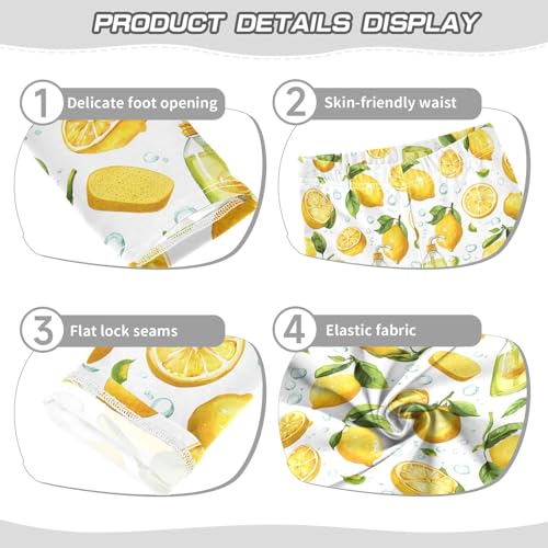 Girls' Athletic Leggings Ankle Length Yoga Dance Pants Kids Teen 4T Lemon Bubble3