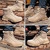 Bawalon Steel Toe Safety Boots Mens Womens Lightweight Breathable Work Trainers with Non-Slip Construction for Industrial Use Beige UK 9 EU 43 #5