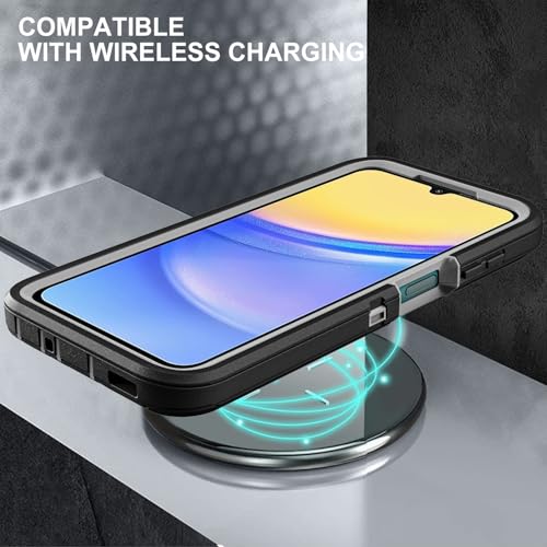 YKHJKLEC for Samsung Galaxy A15 5G Case, Military Grade 3 in 1 Heavy Duty Shockproof/Drop Proof/Dust Proof Case (Black/Grey) by YKHJKLEC - Used condition - Image 5