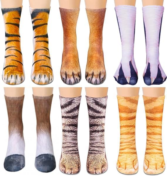 Christmas Gifts Funny Animal Paw Socks Stocking Stuffers for Adults Women Men Teen White Elephant Gifts Gag Gift - Image 5