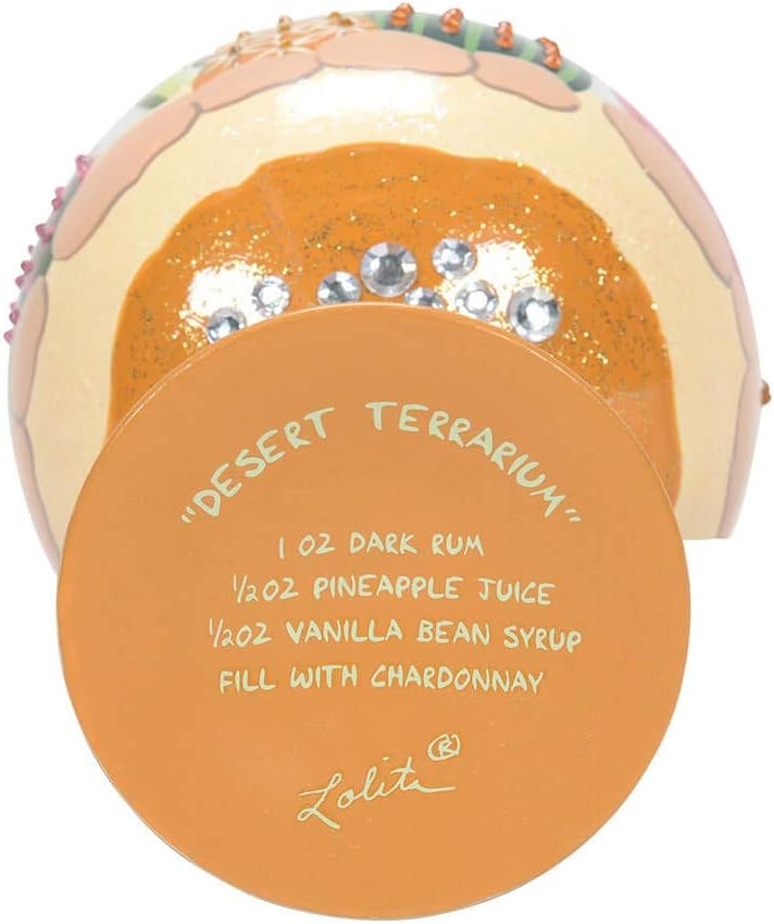 Enesco Designs by Lolita Desert Terrarium Copa Artisan Cocktail Glass, 24 Ounce, Multicolor