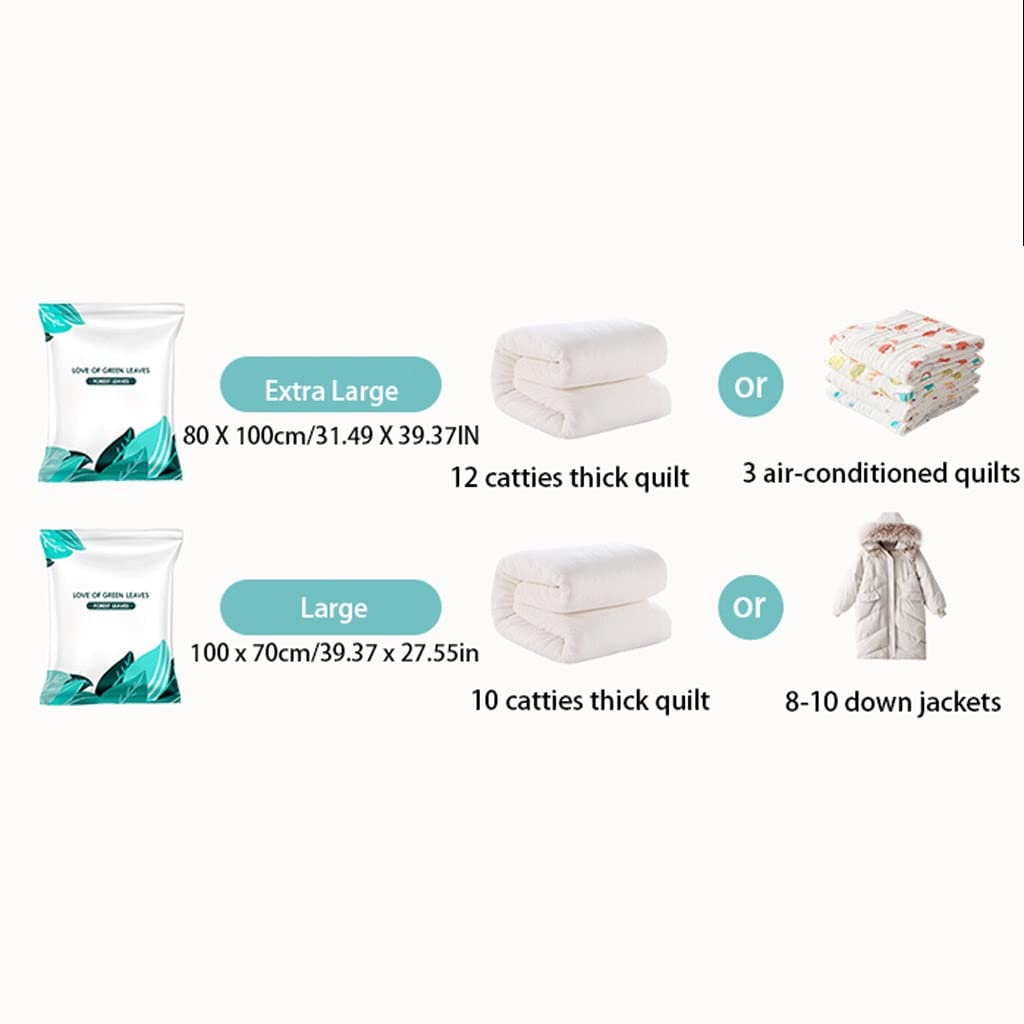 Vakuum-Aufbewahrungsbeutel Vakuum-Aufbewahrungsbeutel Reise-Must-Haves mit Handpumpe Vakuum-Kompressionsbeutel 80 % mehr Stauraum Sparbeutel Kompressionsbeutel für die Reise (Color : 4 pack large