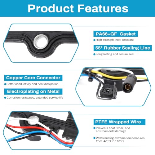 Image of 7.3L Valve Cover Gasket Set with Injector Glow Plug Harness Compatible with 98-03 7.3 Diesel F81Z-6584-AA F81Z-9D930-AB Replacement