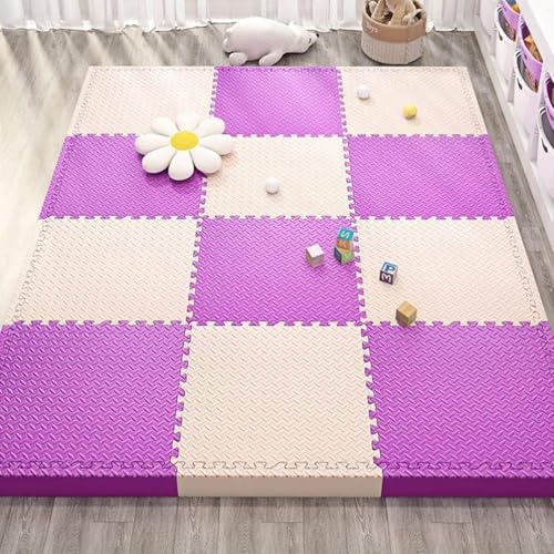 nCnCJ[ybg tH[tA^C - 12C` x 12C`̐`tH[pYGNTTCY}bg - C^[bLOvC}bg(Beige+purple,36pcs)