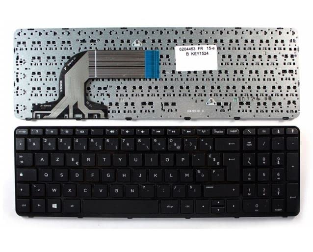 Clavier HP 15-n207sy pour Télétravail Rédaction AZERTY Noir Cadre