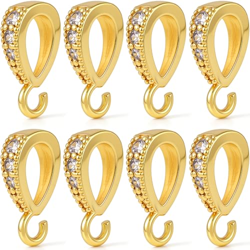 PAGOW 18K Gold-Plated Rhinestone Pendant Bails